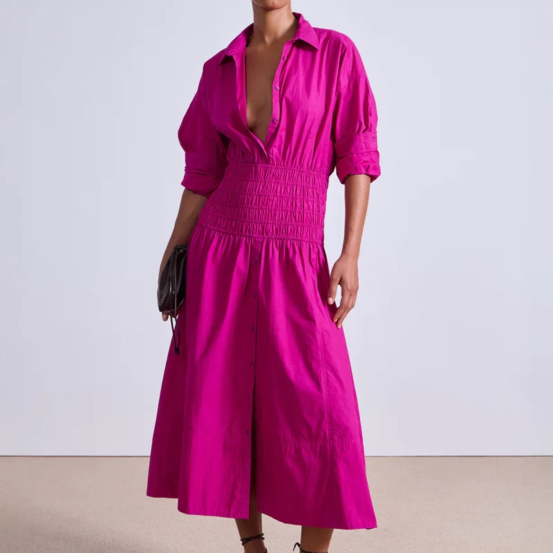Apiece Apart Fuchsia Midi Dress